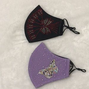 🆕 Two Beautiful, face masks with lots of bling!